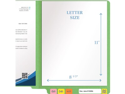 Medical Arts Press Heavy-Duty End Tab File Folder, Straight Cut, Letter-Size, Green, 40/Box (S-09458-GRN)