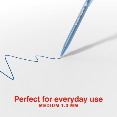 Staples Ballpoint Pen, Medium Point, 1.0mm, Blue Ink, Dozen (ST52860)