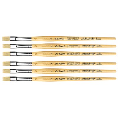 da Vinci JUNIOR BORSTE Tempera Synthetic Student Flat Brush, 6 Brushes/Pack (DVXVA3298-6)