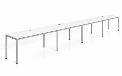Boss Office Products Simple System 66W Desk, White, 4/Set (SGSD009-102-WT)