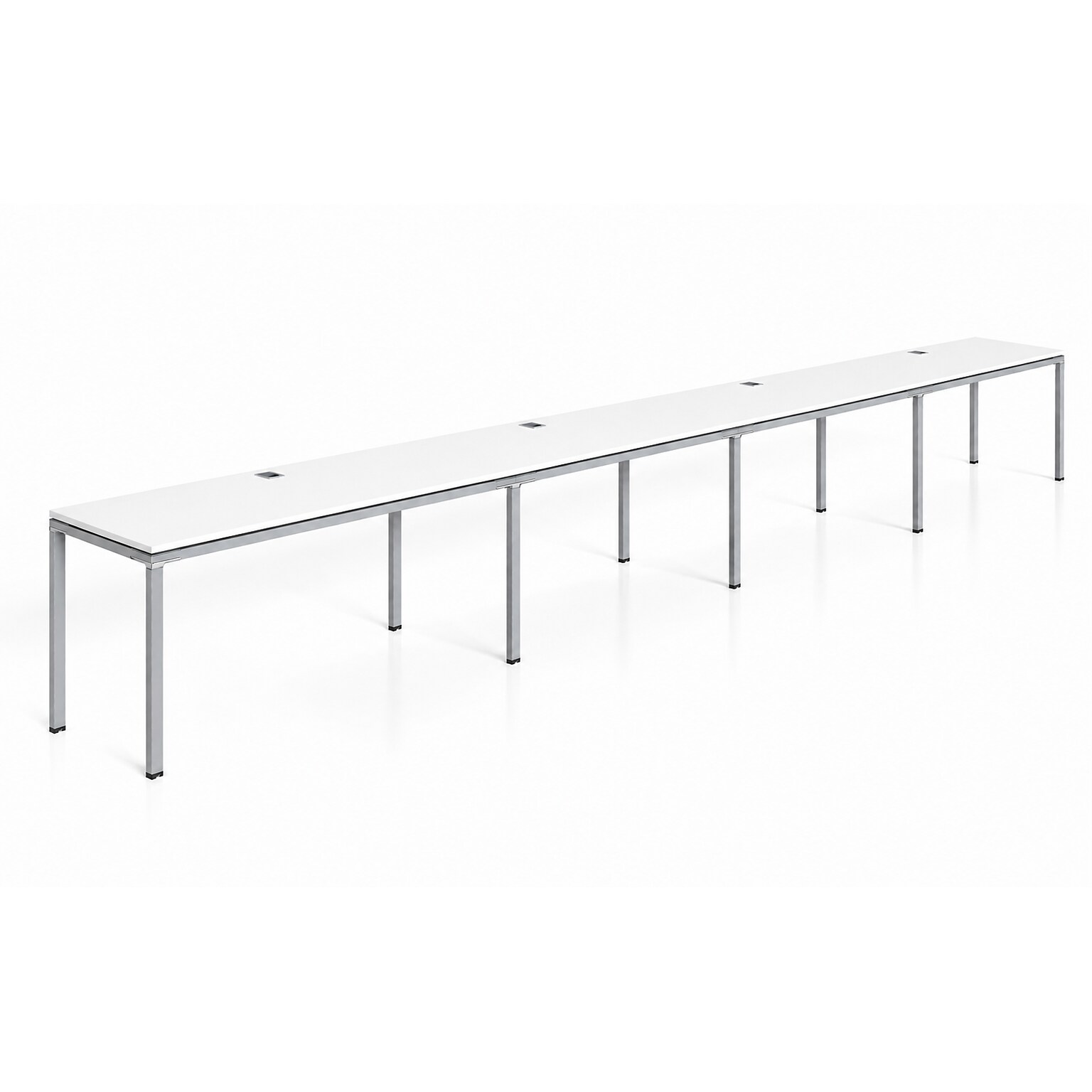 Boss Office Products Simple System 66W Desk, White, 4/Set (SGSD009-102-WT)