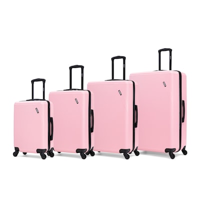DUKAP Discovery 4-Piece Hardside Spinner Luggage Set, TSA Checkpoint Friendly, Pink (DKDISSMLXL-PNK)