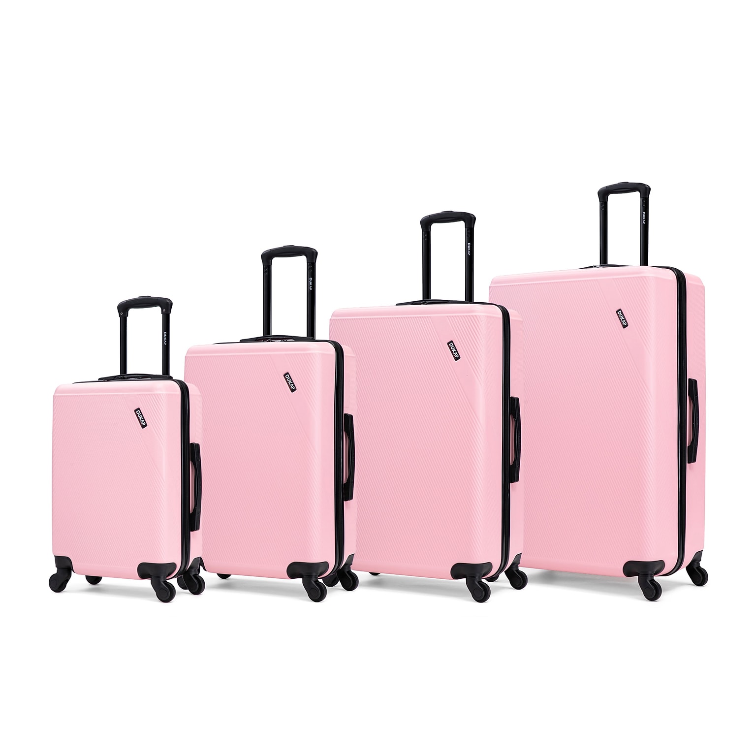 DUKAP Discovery 4-Piece Hardside Spinner Luggage Set, TSA Checkpoint Friendly, Pink (DKDISSMLXL-PNK)