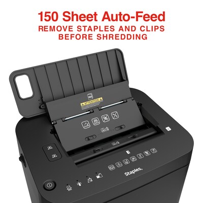 Staples 150-Sheet Auto-Feed Micro-Cut Multi-Media Shredder (ST62157)