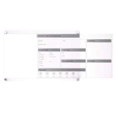 Ghent Changeable Patient Room Glass Dry-Erase Whiteboard, 18H x 24W, Vertical Orientation (GRPHMYR