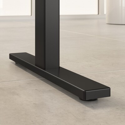 Bush Business Furniture Move 60 Series 72"W Electric Height Adj Standing Desk w/ Storage, Storm Gray/Black Powder (M6S006SGSU)