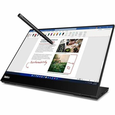 Lenovo ThinkVision M14t Gen2 14" 60Hz WLED Portable Monitor, Adjustable, Universal Docking Station, Raven Black (63FDUAR6US)
