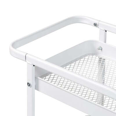 Honey-Can-Do 3-Shelf Mobile Cart with Lockable Wheels, White (CRT-10007)