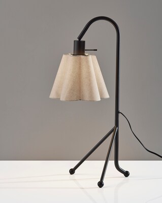 Adesso Kendra 25" Incandescent Table Lamp, Black/Oatmeal (9408-01)