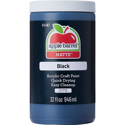 Apple Barrel Acrylic Paint Matte, 32oz., Black, 2/Pack (APP21171E-2)