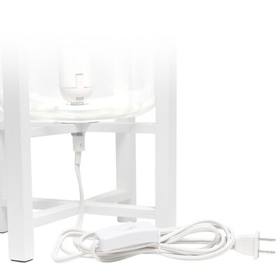 Creekwood Home 13.5" LED Table Lamp, White/Clear Glass (CWT-1000-WH)