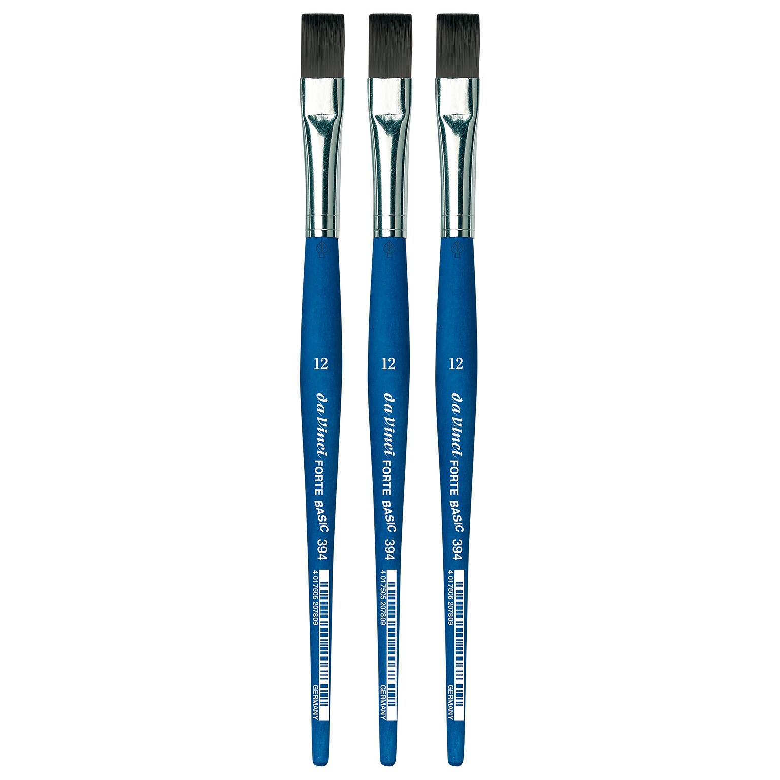 da Vinci FORTE BASIC Acrylic Synthetic Student Flat Brush, 3 /Pack (DVXVA39412-3)