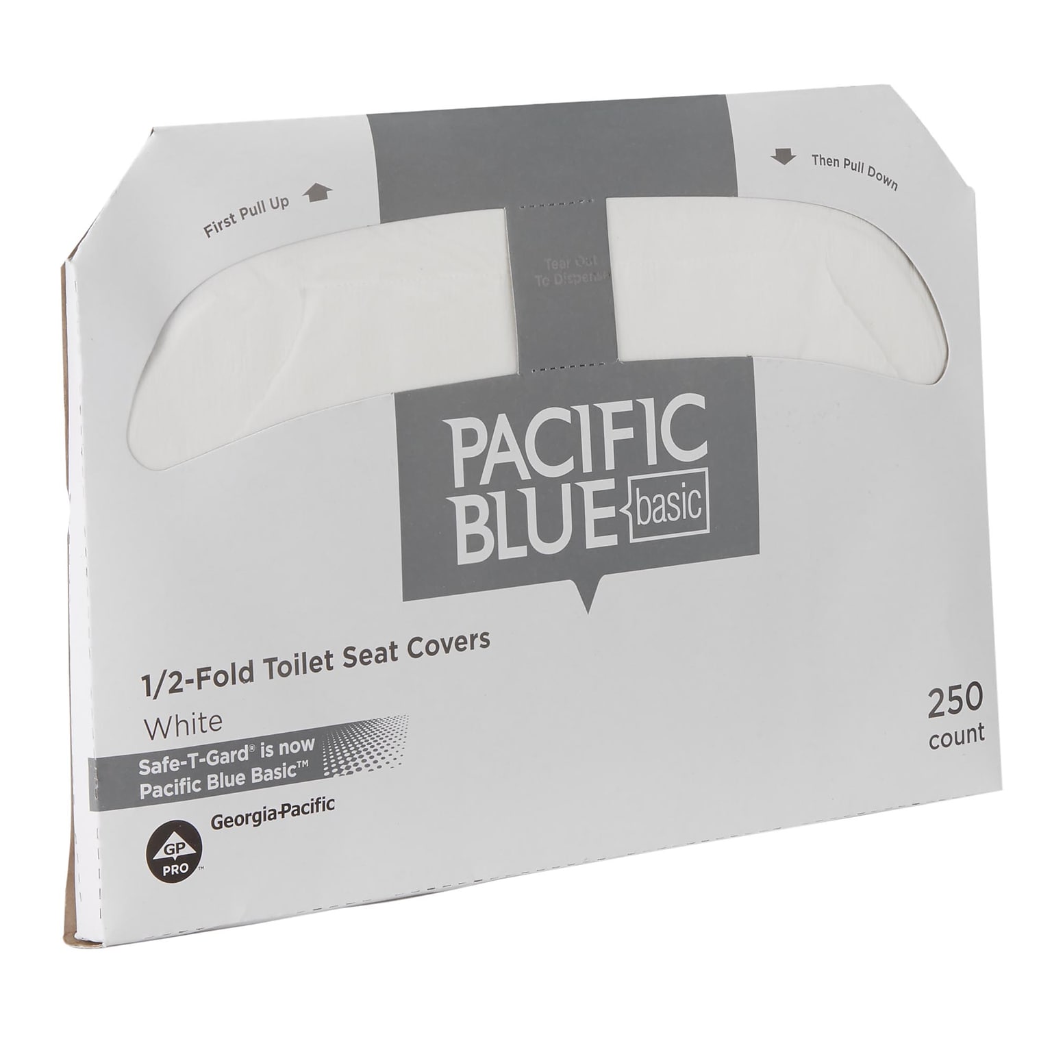 Pacific Blue Safe-T-Gard Paper Toilet Seat Covers, 14.5H x 17W, 250 Covers/Box, 20 Boxes/Carton (47046)