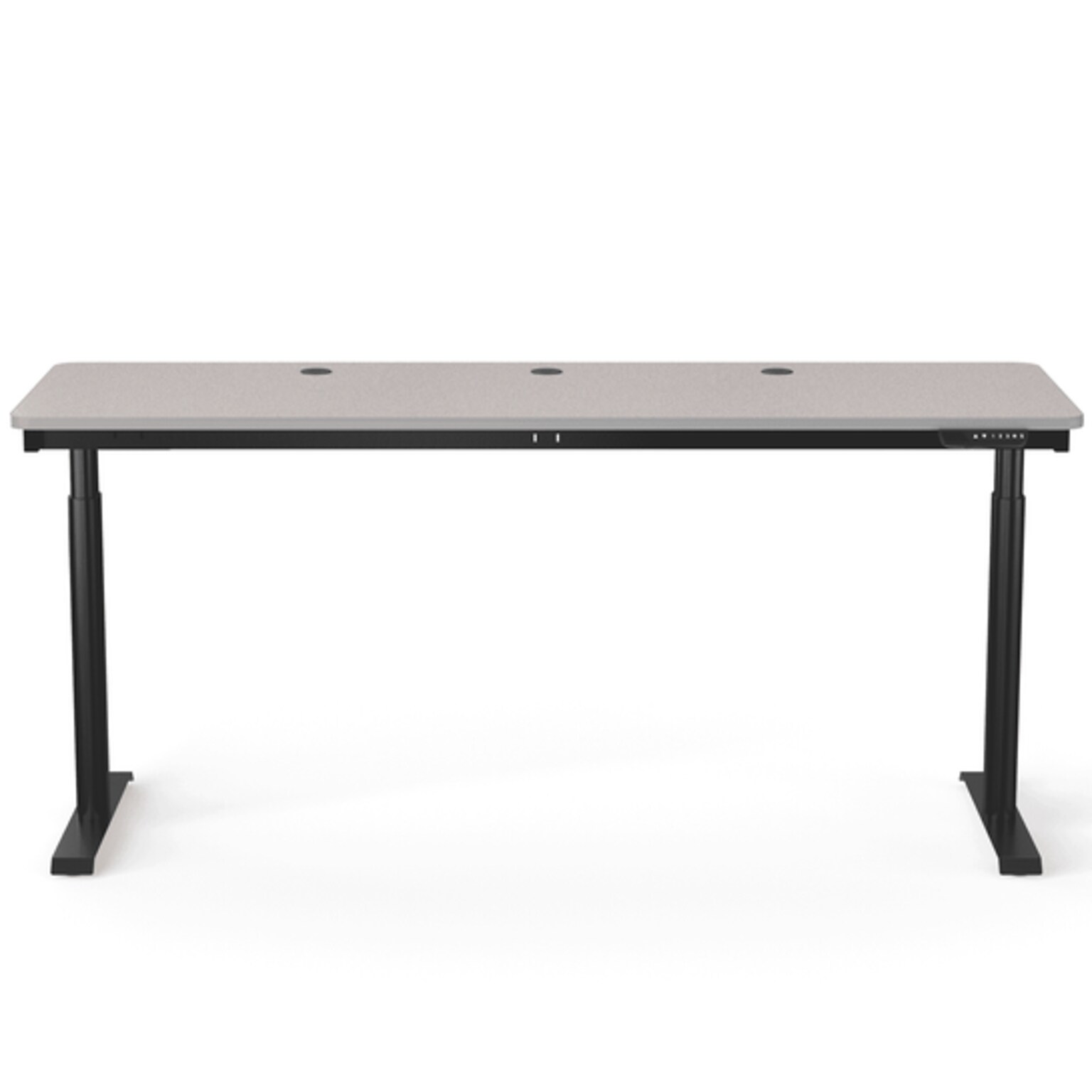 VersaDesk PowerLift 72W Electric Rectangular Adjustable Standing Desk, Gray/Black (PLSDR7224-BG-APP)
