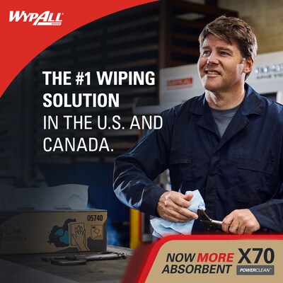 WypAll PowerClean X70 Cloths, 9.75" x 13", White, 220 Sheets/Roll, 3 Rolls/Carton (83571)
