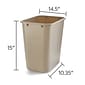 Coastwide Professional™ Indoor Trash Can Without Lid, Beige Soft Molded Plastic, 7 Gallon (CW56430)