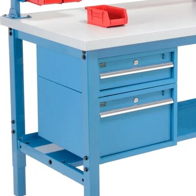Global Industrial ESD Laminate Production Workbench, 72"W x 36"D, Blue (319343BL)