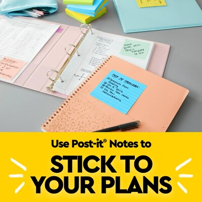 Post-it Notes, 3" x 3", Floral Fantasy Collection, 100 Sheet/Pad, 5 Pads/Pack (654-5UC)