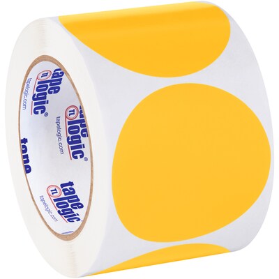 Tape Logic 3 Circle Inventory Label, Fluorescent Orange, 500/Roll (DL614H)