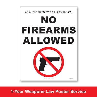 ComplyRight Weapons Law Poster Service,Tennessee (U1200CWPTN)