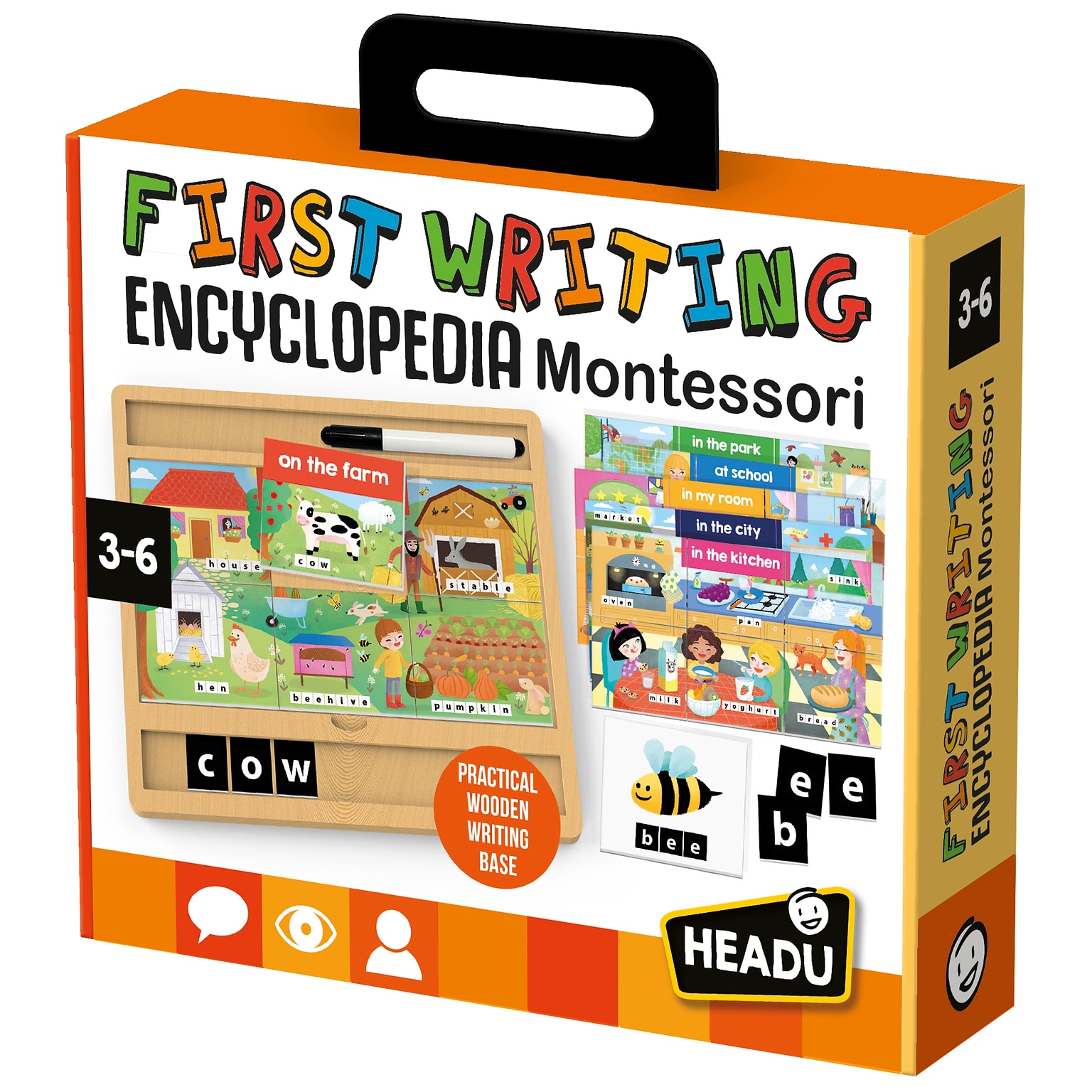 Headu First Writing Encyclopedia Montessori, Assorted Colors (HDUEN57915)