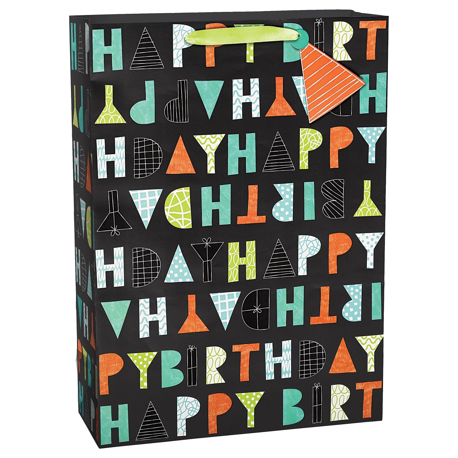 Party City Patterned Letter Birthday Large Gift Bag, Multicolored (AM170615-NS)