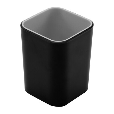 Advantus Fusion Plastic Pencil Cup, Black and Gray, Each (37680)