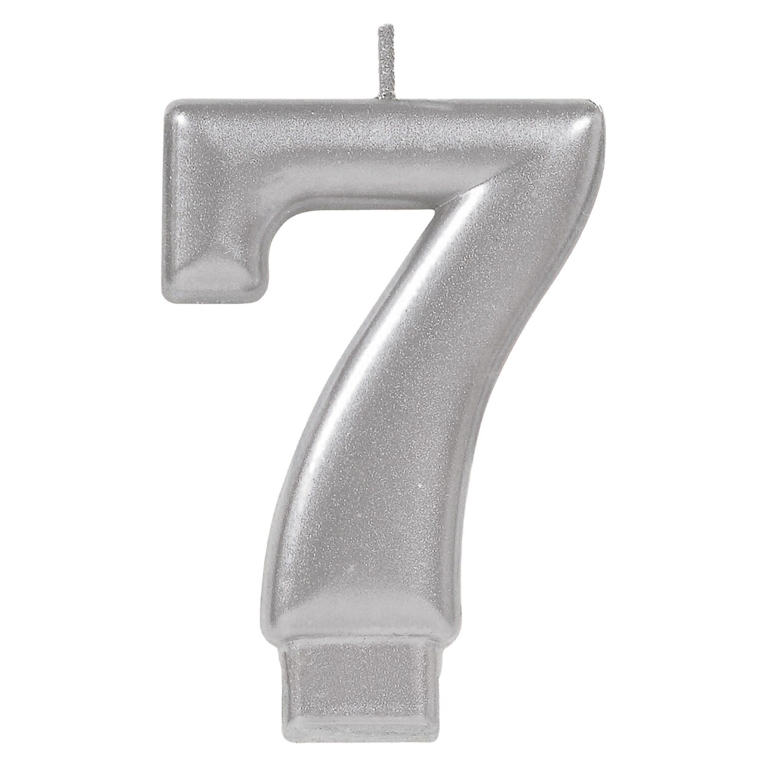 Party City Number 7 Birthday Candle, Silver (AM170583)