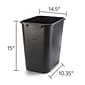 Coastwide Professional™ Indoor Trash Can Without Lid, Black Soft Molded Plastic, 7 Gallon (CW56429)