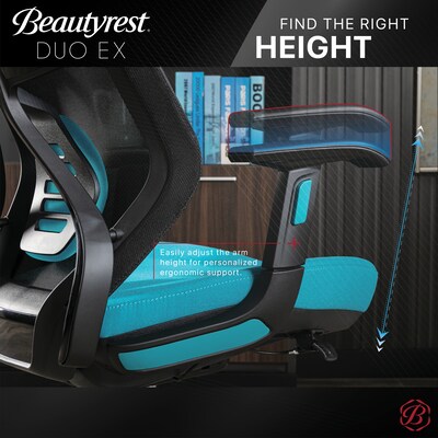 Beautyrest Duo-EX Ergonomic Mesh Swivel Computer Chair, Teal (60051-TEL)