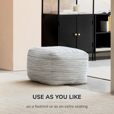 Anji Mountain Joya Gray Fabric Rectangular Pouf Ottoman (AMBPF034-2014)