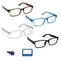 Boost Eyewear Reading Glasses Blue Light Blockers +1.0 Rectangular Frames Assorted Colors (20100-4PK