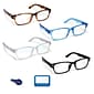 Boost Eyewear Reading Glasses Blue Light Blockers +0.0 Rectangular Frames Assorted Colors (20000-4PK)