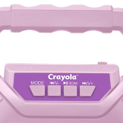 Crayola Portable Bluetooth Karaoke Speaker with FM Radio and Microphone, Pink & Purple (CBX210M)