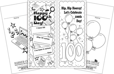 Barker Creek Color Me! Celebrate the Year Bookmark Set, Black/White, 240/Pack (BC3575)