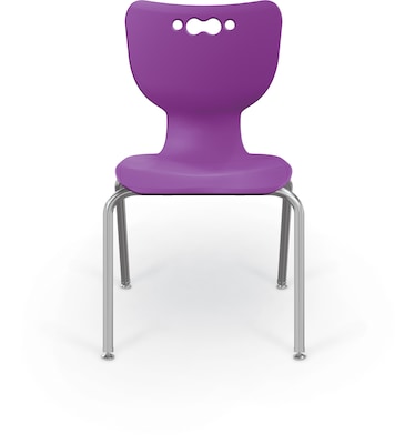 MooreCo 18" Hierarchy Student Chair with 4 Legs, Purple/Chrome Base (703673611114)