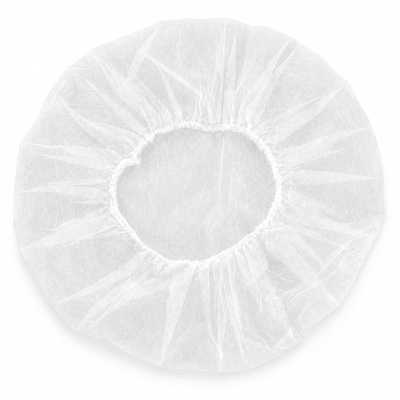 Global Industrial Polypropylene Bouffant Cap, 21, White, 100/Bag (708192A)