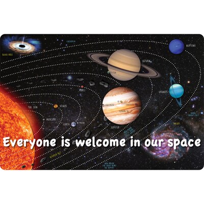 Ashley Smart Poly Computer Mouse Pad, 8 x 10, Everyone is Welcome in our Space, 6/Pack (ASH12506-6)