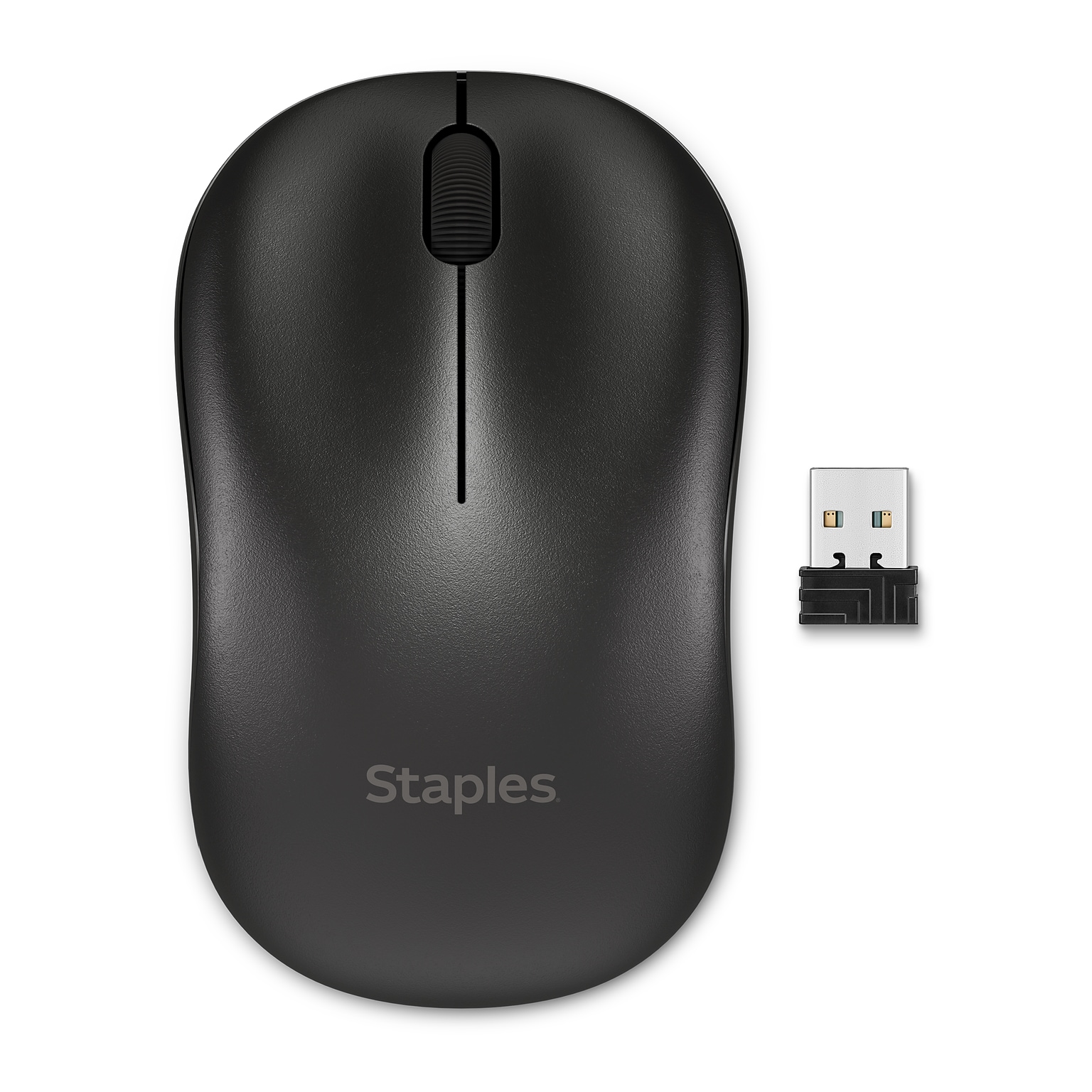 Staples TECH Wireless Ambidextrous Optical USB Mouse, Black (ST62601)