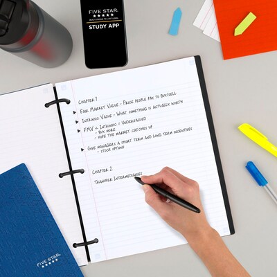 Five Star Flex 3-Subject Notebooks, 8.5" x 11", College Ruled, 120 Sheets (08126)