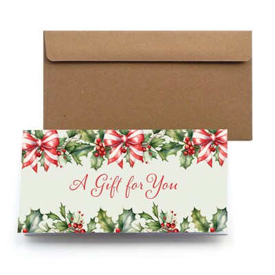 Great Papers! Holly & Holiday Bow Money Cards Stationary Kit, 12/Pack (2025046)