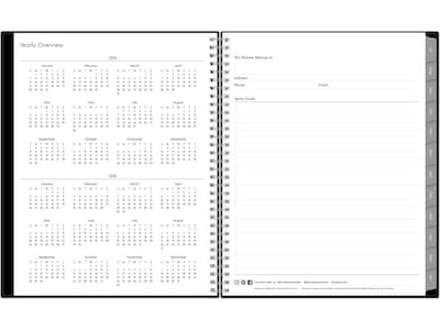 2024-2025 Blue Sky Enterprise 8.5" x 11" Academic Weekly & Monthly Planner, Plastic Cover, Black (130609-A25)