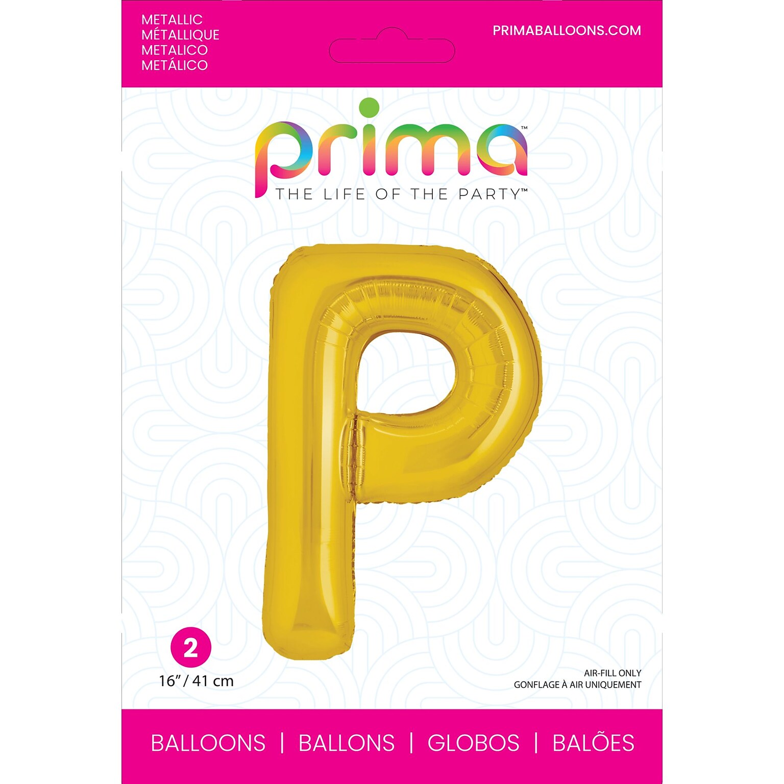 Party City (Air-Filled) 16 P Foil Balloon, Gold, 2/Pack (AM60050229-19)