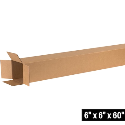 6 x 6 x 60 Shipping Boxes, 32 ECT, 25/Bundle (6660RP25)