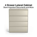 Quill Brand® Commercial 4 File Drawers Lateral File Cabinet, Locking, Putty/Beige, Letter/Legal, 42.