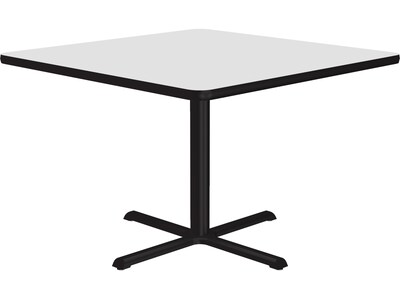 Correll Square-Shaped Dry-Erase Markerboard Cafe Table, 42 x 42, Frosty White/Black (BXT42DES-80)