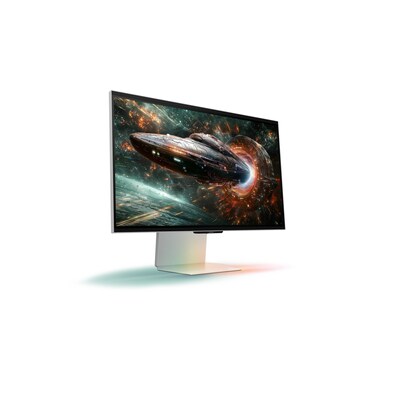 Samsung Odyssey 3D 27" 4K IPS 165Hz G-Sync Gaming Monitor, HDR10+, Built-In Speaker, Height Adjustable, Silver (LS27FG900XNXZA)