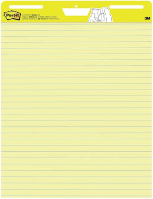 Post-it Super Sticky Easel Pad, 25 in x 30 in Sheets, Yellow Paper with  Lines