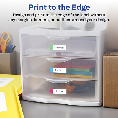 Avery Durable Removable Rectangle Multipurpose Labels, 0.5" x 1.75", White, 840/Pack (94125)