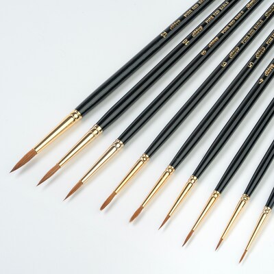Silver Brush Renaissance Natural Sable, Round  Brushes, 9/Pack(SLVRN7171)